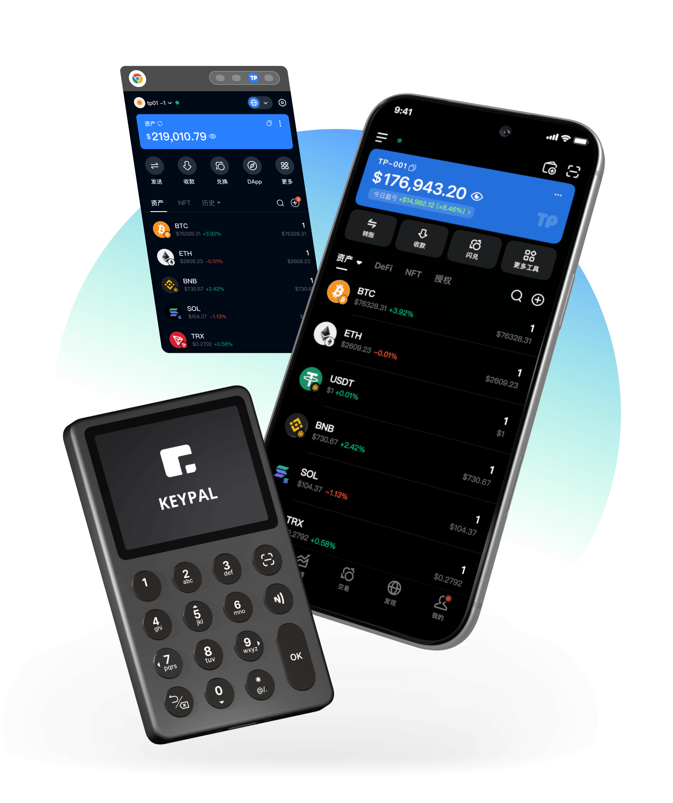 TokenPocket Web3 數位錢包示意圖